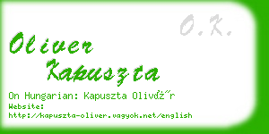 oliver kapuszta business card